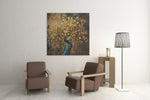 Boom met Gouden Bladeren – Canvas Schilderij als Wanddecoratie