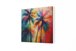 Kleurrijke Palmbomen – Modern Canvas Schilderij – Vierkant Canvas Schilderij voor de Wand
