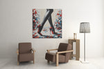 Rode Hoge Hakken – Modern Canvas Schilderij – Vierkant Canvas Kunst voor de Muur
