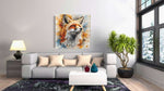 Schattige Vos – Modern Canvas Schilderij – Vierkant Canvas Kunstwerk voor het Interieur
