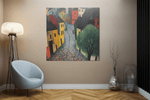 Kunst Dorp – Vierkante Canvas Wandkunst