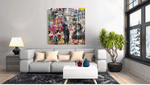 Banksy en Einstein – Modern Canvas Schilderij – Vierkante Canvas Wandkunst