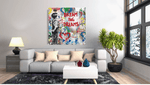 Banksy: Droom Groot – Vierkante Canvas Wanddecoratie – Canvas Schilderij als Wanddecoratie