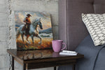 Cowboy – Canvas Wanddecoratie in Vierkante Vorm