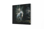 Witte Wolf – Canvas Wandkunst in Vierkante Uitvoering