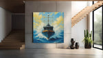 Stoere zeeschip – Modern Canvas Schilderij – Vierkante Canvas Wandkunst