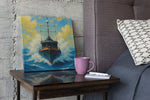 Stoere zeeschip – Modern Canvas Schilderij – Vierkante Canvas Wandkunst
