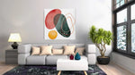 Abstracte Kunst Vormen – Vierkant Canvas Schilderij voor de Wand