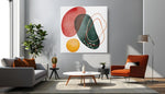 Abstracte Kunst Vormen – Vierkant Canvas Schilderij voor de Wand
