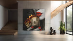 Brandend Geld – Modern Canvas Schilderij – Vierkant Canvas Kunstwerk voor het Interieur