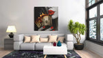 Brandend Geld – Modern Canvas Schilderij – Vierkant Canvas Kunstwerk voor het Interieur