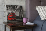 Rode Dubbeldekker Bus Londen – Vierkante Canvas Wanddecoratie – Canvas Schilderij als Wanddecoratie
