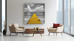 Gele Steiger aan Zee – Modern Canvas Schilderij – Vierkant Canvas Kunstwerk voor het Interieur