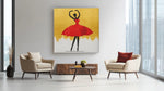 Rode Ballerina – Canvas Decoratie voor de Wand