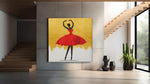 Rode Ballerina – Canvas Decoratie voor de Wand