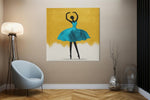 Ballerina Kunst – Vierkant Canvas Kunst voor de Muur