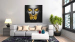 Vrouw Gele Vlinder – Vierkante Canvas Wandkunst