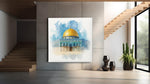 Qubbat al-Sakhra – Canvas Wandkunst in Vierkante Uitvoering