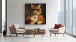 Vintage Kat – Vierkant Canvas Kunst voor de Muur