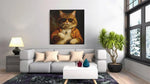 Vintage Kat – Vierkant Canvas Kunst voor de Muur