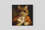 Vintage Kat – Vierkant Canvas Kunst voor de Muur