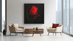 Bloem Rode tulp – Vierkante Canvas Wanddecoratie – Canvas Decoratie voor de Wand