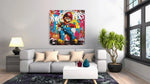 Popart met Graffiti – Modern Canvas Schilderij – Vierkant Canvas Kunst voor de Muur