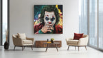 Donker Popartportret – Vierkant Canvas Kunstwerk voor het Interieur