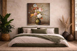 Klassiek Bloemen Stilleven – Vierkant Canvas Kunstwerk voor het Interieur