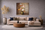 Klassiek Bloemen Stilleven – Vierkant Canvas Kunstwerk voor het Interieur