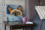 Schattige Kat – Vierkante Canvas Wanddecoratie – Canvas Schilderij als Wanddecoratie