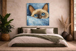 Schattige Kat – Vierkante Canvas Wanddecoratie – Canvas Schilderij als Wanddecoratie