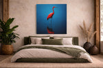 Rode Kraanvogel – Canvas Wandkunst in Vierkante Uitvoering