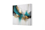 Abstracte Kunst met Gouden Accenten Vierkant – Vierkante Canvas Wanddecoratie – Canvas Wanddecoratie in Vierkante Vorm