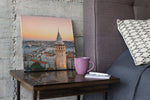 Istanbul Galata Toren – Vierkante Canvas Wandkunst
