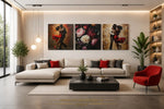 Bloemen en Dans – Canvas Wandkunst in Vierkante Uitvoering