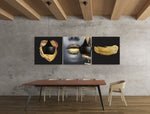 Vrouw in Goud – Modern Canvas Schilderij – Vierkant Canvas Kunst voor de Muur
