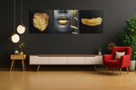 Vrouw in Goud – Modern Canvas Schilderij – Vierkant Canvas Kunst voor de Muur