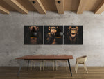 Drie Apen – Vierkant Canvas Schilderij voor de Wand