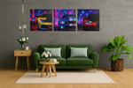 Neon Sportauto's – Canvas Schilderij als Wanddecoratie