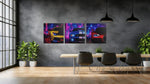 Neon Sportauto's – Canvas Schilderij als Wanddecoratie