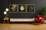 Gouden Bladeren – Canvas Wandkunst in Vierkante Uitvoering