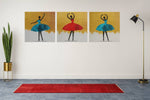 Ballerina in Moderne Kunststijl – Vierkant Canvas Schilderij voor de Wand