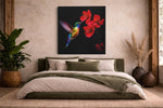 Kleurrijke Kolibrie – Vierkante Canvas Wanddecoratie – Canvas Decoratie voor de Wand