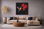 Kleurrijke Kolibrie – Vierkante Canvas Wanddecoratie – Canvas Decoratie voor de Wand