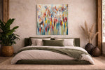 Abstracte Mensenmassa – Canvas Wandkunst in Vierkante Uitvoering