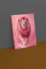 Roze Leeuw Canvas Schilderij 75x100 cm