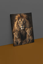 Leeuwenfamilie Canvas Schilderij 75x100 cm