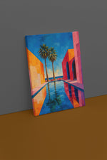 Canvas Schilderij Tropische Poolscape 75x100 cm