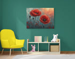 Klaprozen Canvas Schilderij 100x75 cm
